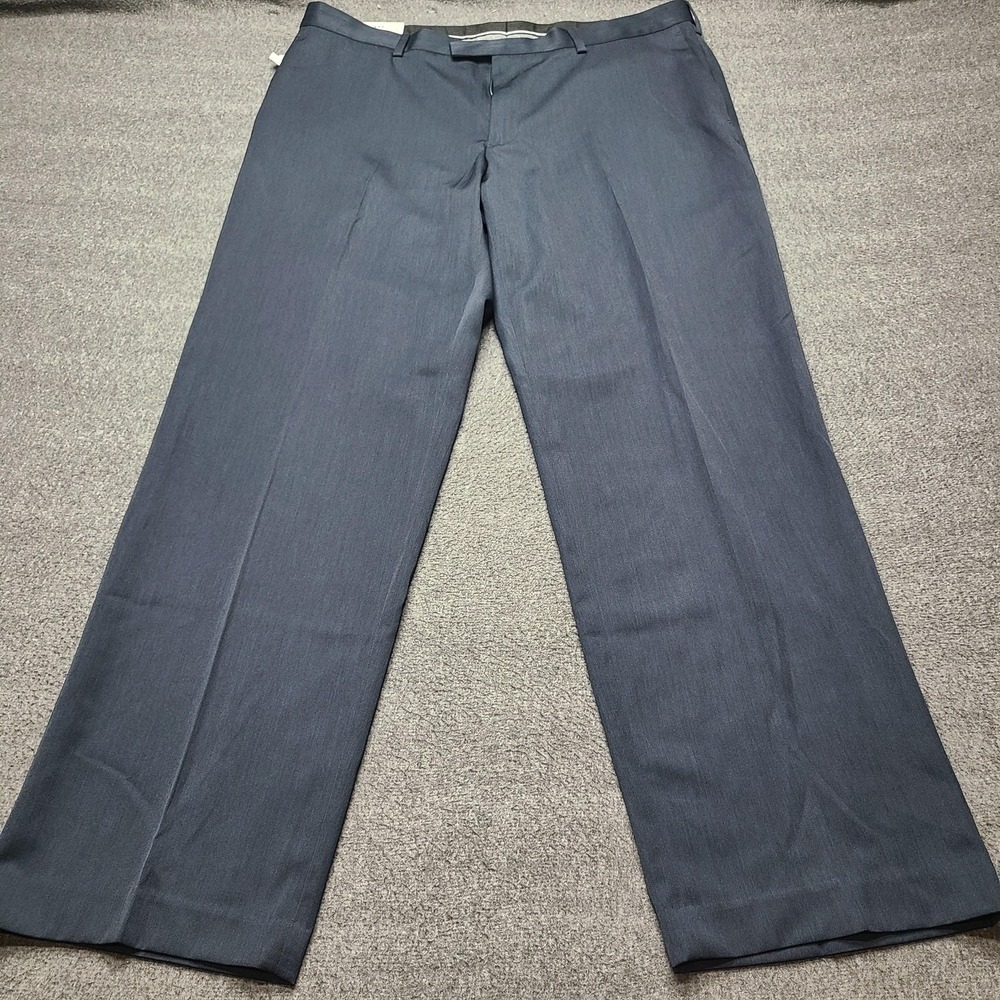 Perry Ellis Portfolio Pants Mens 38x32 Blue Classic Fit Dress Slacks Polyester